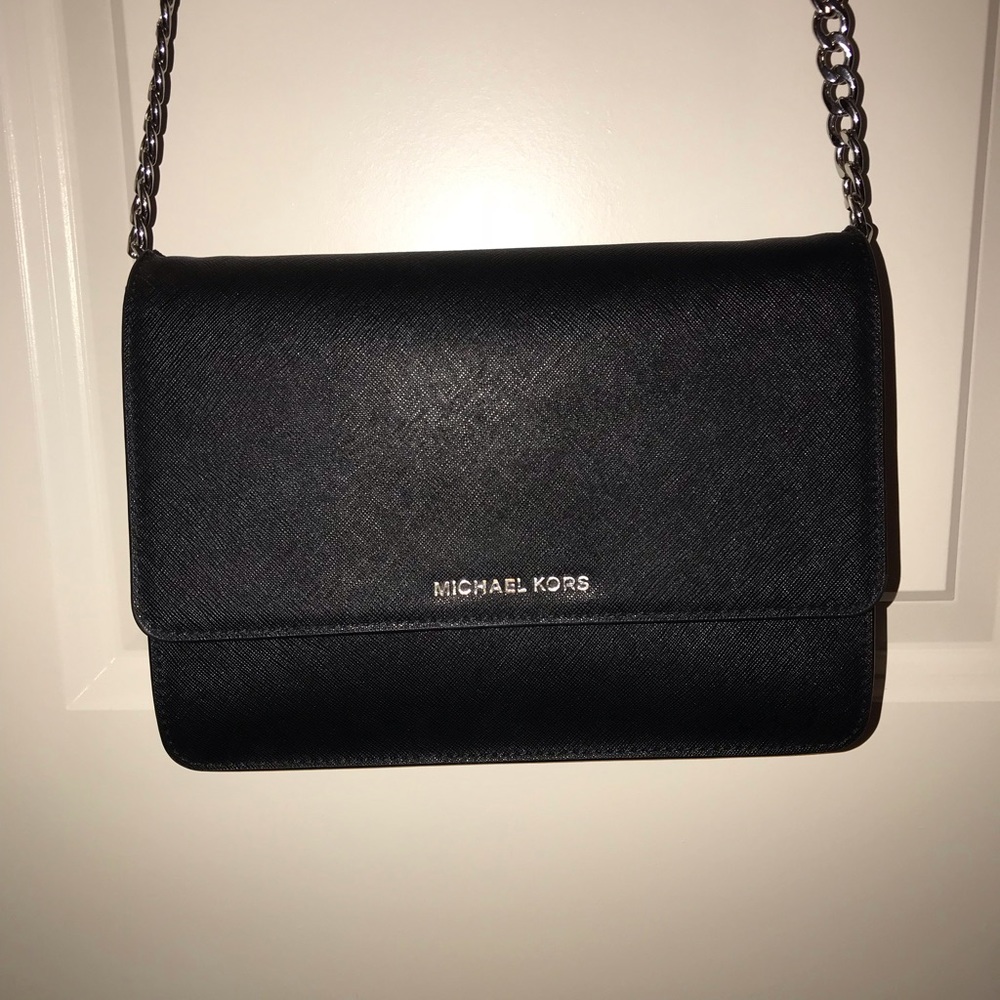 Daniela Large Leather Crossbody in black